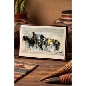 Vintage Ted DeGrazia Alone Horse Wall Plaque Arizona Mid Century Art